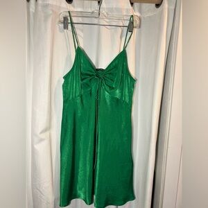 Zara Emerald Green Satin Dress